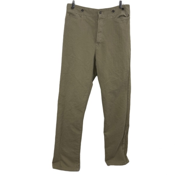 WAH Maker Other - WAH Maker Pants Mens 36 Tan Corduroy Hi Rise Buckleback Suspender Button Western